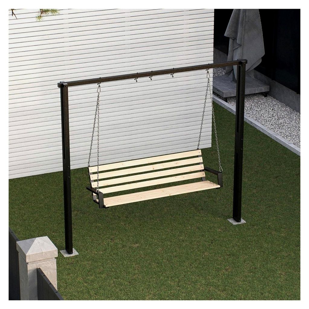 Gestell für Hollywoodschaukel aus Stahl in Schwarz