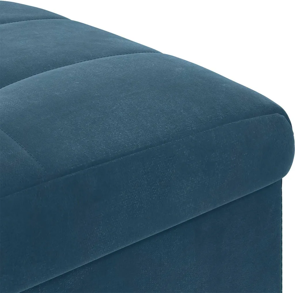 vidaXL Pouf contenitore con cuscino blu 40 x 40 x 45 cm Velluto - 7