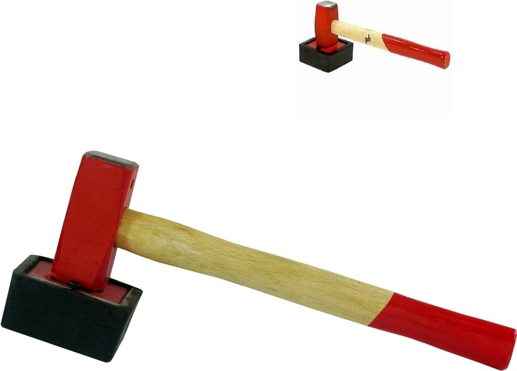 Plattenhammer 'PB' 1,50 kg Eckig, geschraubter Aufsatz