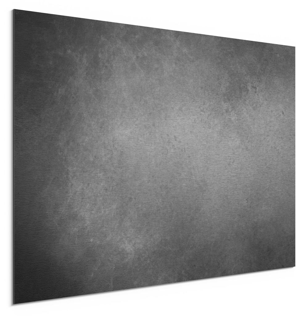 DEQORI Alu-Dibond Bild Silber 60x40 cm 'Leere Schultafel' Wandbild Metall dünn Design