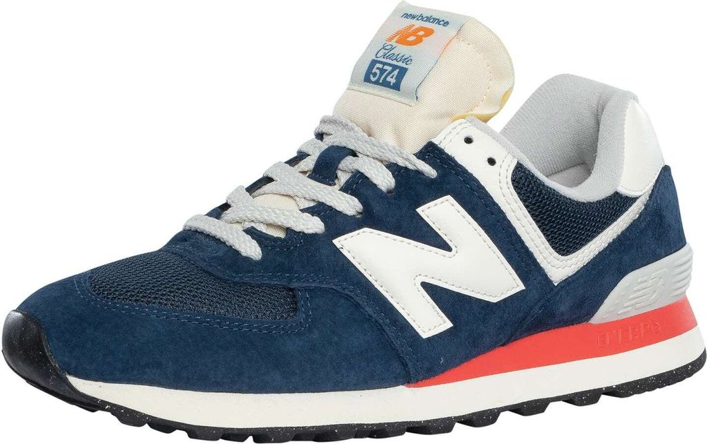 New Balance 574 Wildleder Trainer, Blau 44 EU Produktbild 