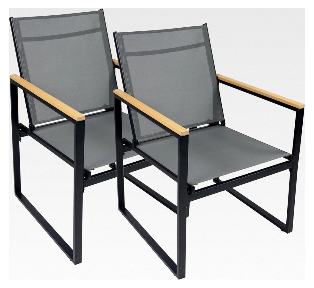 2-teiliges Set Gartenstuhl/Loungestuhl mit hohem Sitzkomfort, Maße ca. H. 83 x B. 54 x T. 65 cm, Gartenstühle, Gartenmöbel