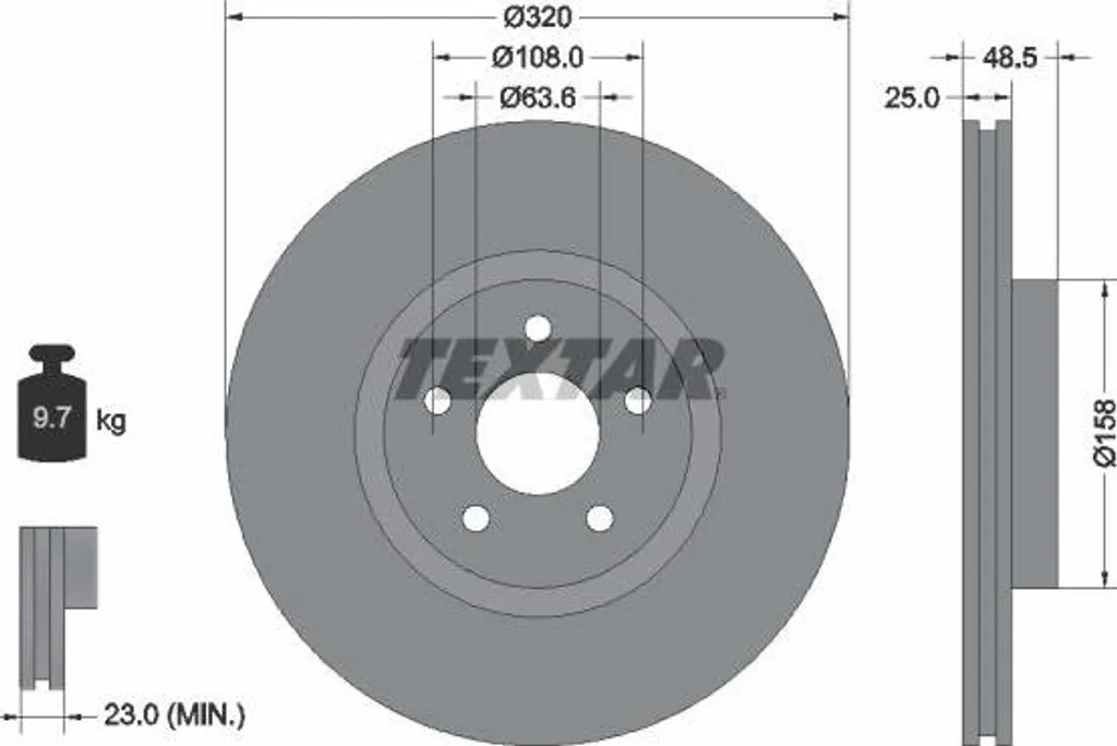 Disque de frein sans vibrations pour Volvo S40 V50 C30 - Fix OE 1368548