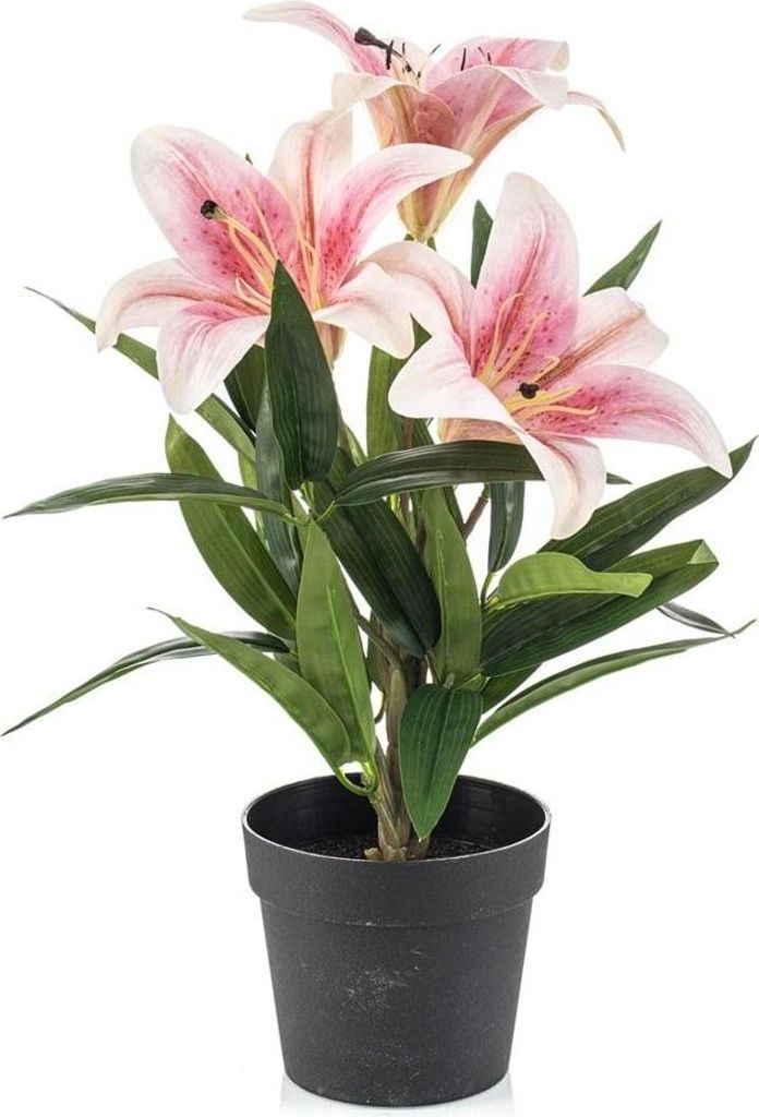 artplants.de Kunstblume Lilie YELTOR im Dekotopf, rosa-pink, 35cm - Künstliche Blume