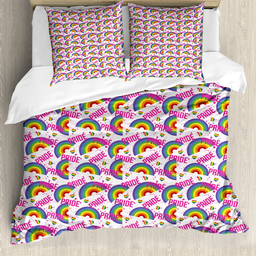 Parure de Lit Simple Motif Pixel LGBT en Microfibre de Haute Qualité 2 Pièces