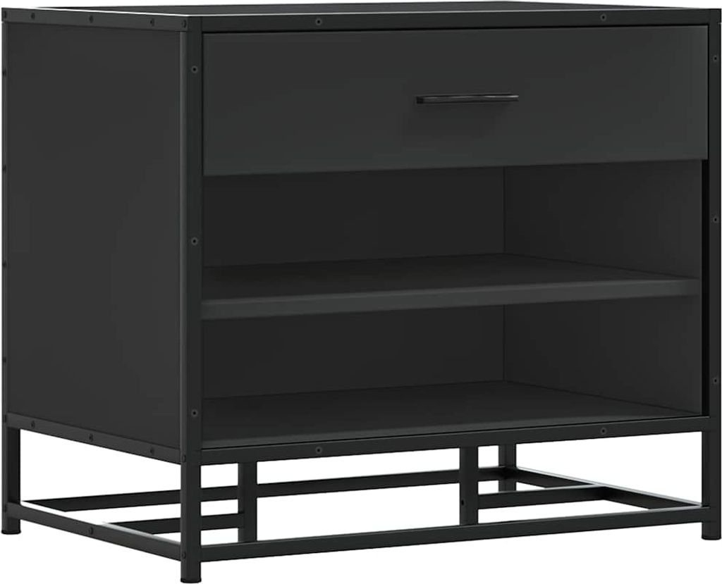 Schuhbank Schwarz 60x40x53,5 cm Holzwerkstoff und Metall