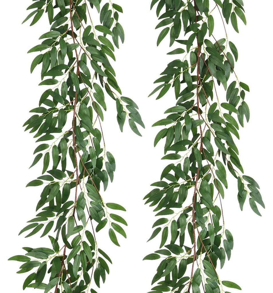 Lot de 2 branches de saule artificielles 15 cm en soie pour décoration