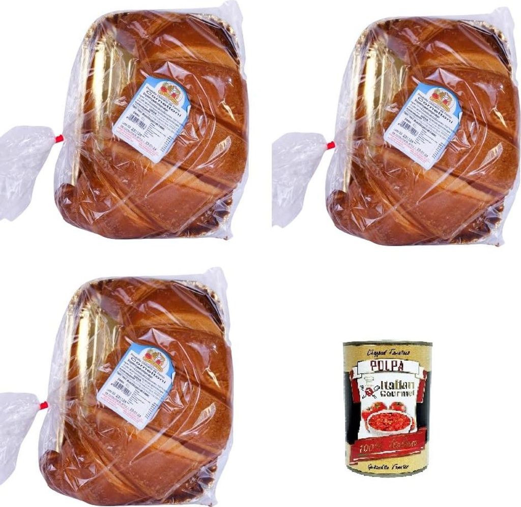 Il Vostro Fornaio- Cornettone CROISSANT Gebackenes Süßwarenprodukt 3x 400Gr + Italian Gourmet polpa 400g