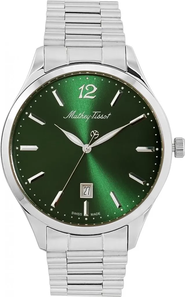 Montre homme étanche verte et argentée Mathey-Tissot H411MAV de précision