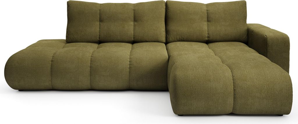 Masseno Ecksofa DUCA R-S mit Schlaffunktion L-Form, Sofa mit Bettkasten, Wohnzimmersofa, Couch, Soffa, Bettsofa, Couchgarnitur- Grün, FLOW 12