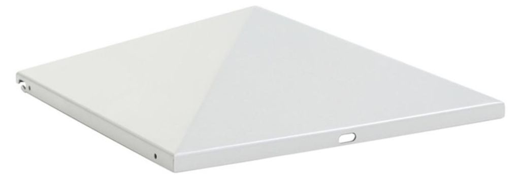 Geschlossene pyramidenförmige Bedachung für quadratischen Kombiascher | HxBxT 9,5x36,5x34,5cm | Silber