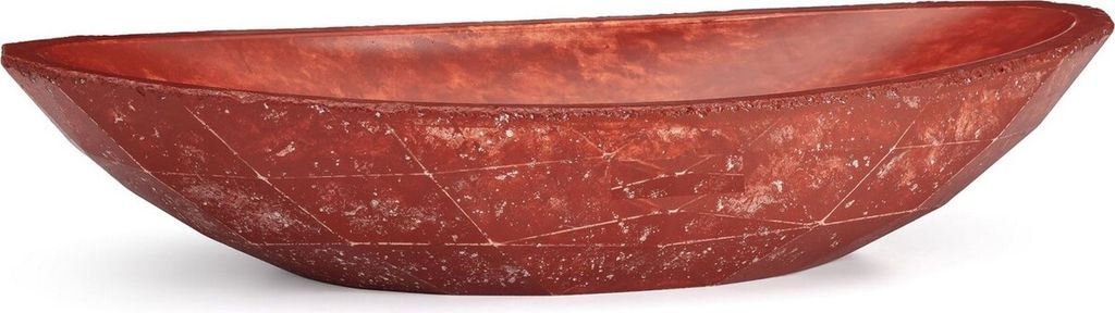 Casa Padrino Luxus Waschbecken Schale Rot / Weiß 60,9 x 29,7 x H. 11,9 cm - Handgefertigtes Beton Waschbecken - Badezimmer Accessoires - Luxus Bad...