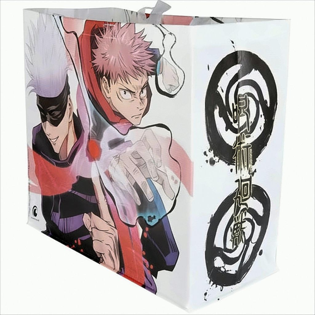 Konix Jujutsu Kaisen Tragetasche 40 x 45 x 20 cm – Recyceltes Material – Gojo- und Yuji-Design – Weiß