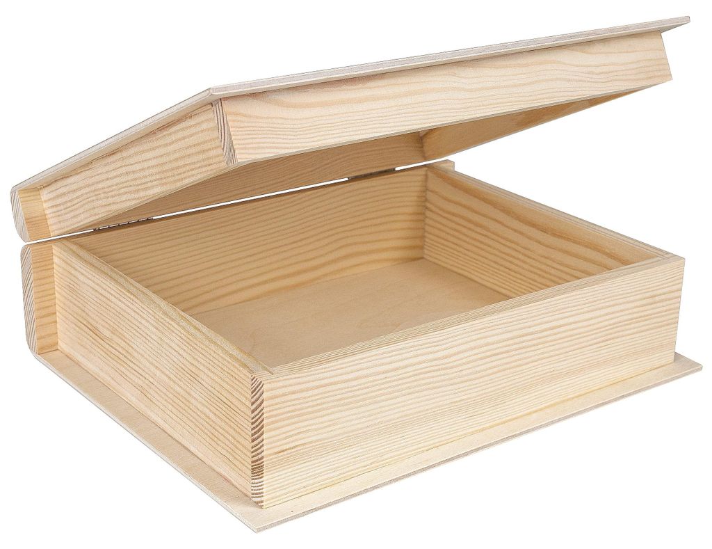 Creative Deco Effen Houten Boekomslag, 24 x 19 x 7,5 cm Productafbeelding 