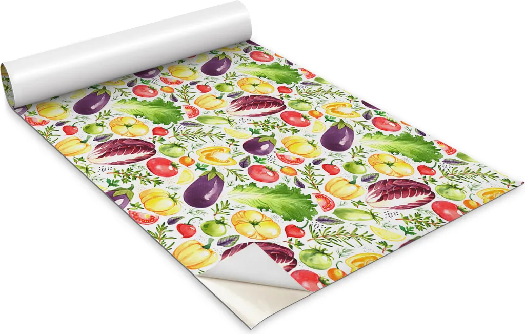 Carta Adesiva Mobili 100x50 - Verdure Colorate Lavabile per Tavoli