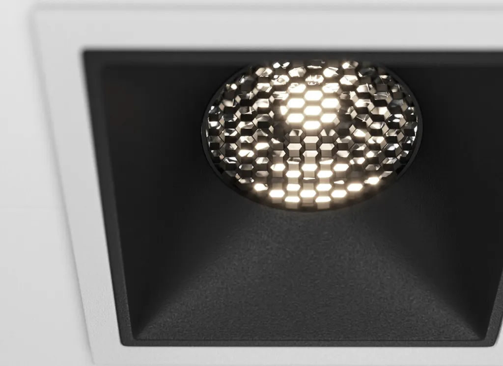 Double projecteur LED encastrable rectangulaire blanc pour intérieur