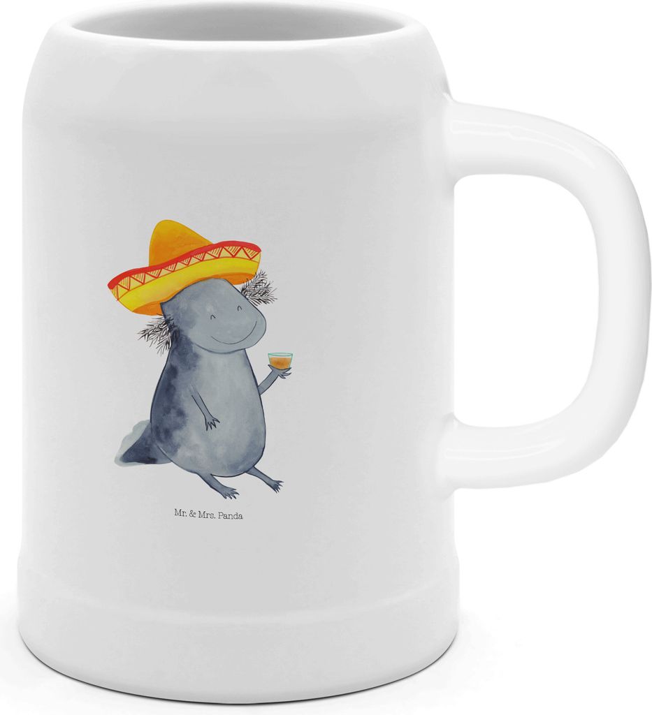 Mr. & Mrs. Panda Krug Axolotl Tequila - Weiß - Geschenk, Party, Mexiko, trinken, Humpen, Spruch, Bier Seidel, Mexico, Bierhumpen, Bierbecher