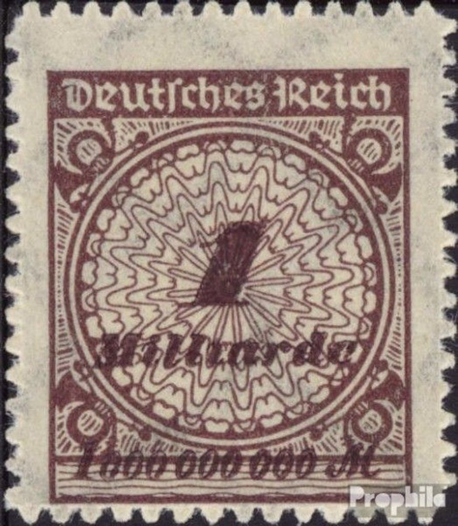 Briefmarken Deutsches Reich 1923 Mi 325B, Variante Durchstich statt Zähnung (stets unperfekt) postfrisch Hochinflation
