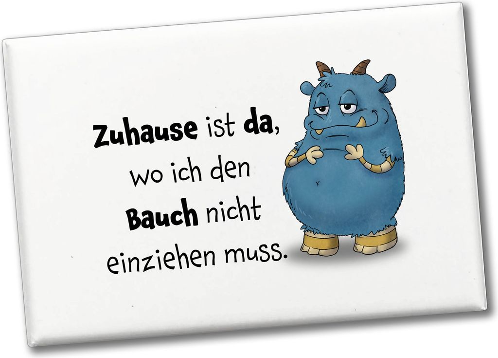 Freches Monster in blau Souvenir Souvenir Magnet mit lustigem Spruch