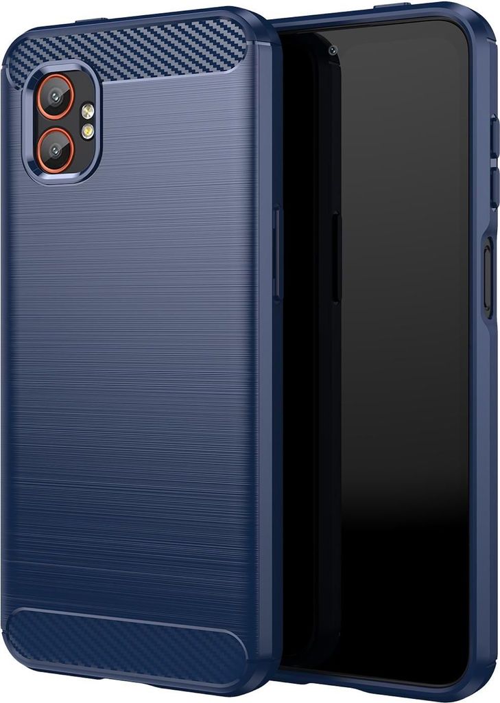 Für Samsung Galaxy XCover 7 Pro Carbon Brushed Design Textur TPU Hülle Blau