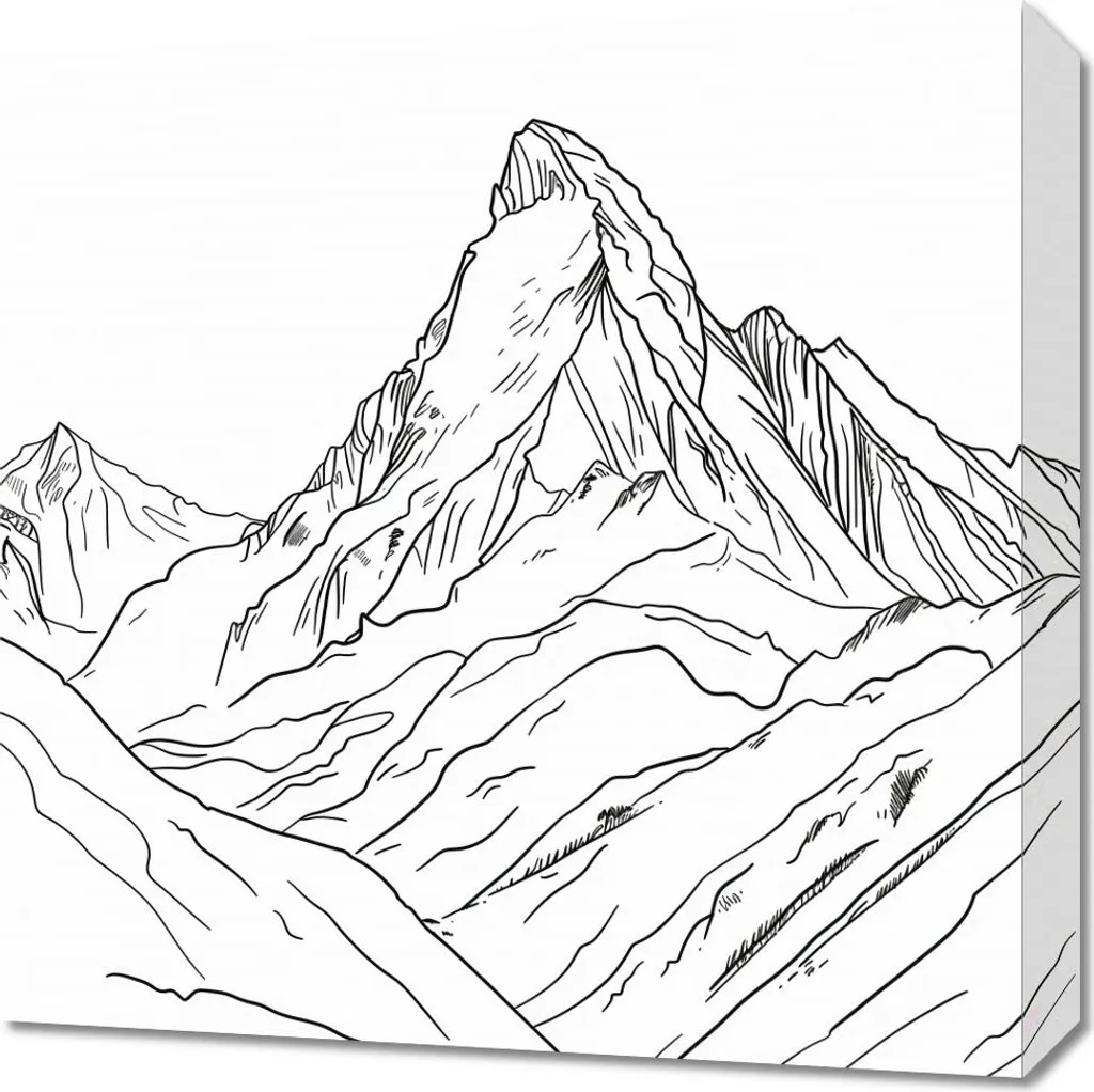 Quadro 50x50cm Schizzo di montagna