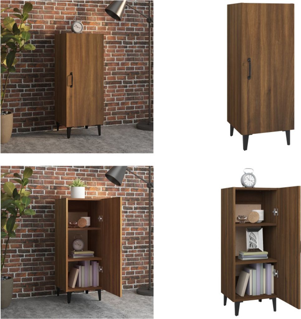 vidaXL Sideboard brun aspect chêne 34,5x34x90 cm Bois Image du produit 