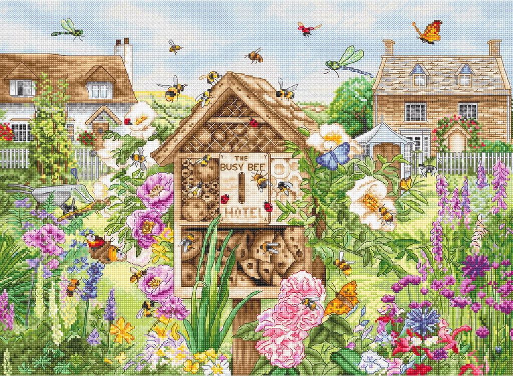 Letistitch Kreuzstich Stickpackung "Bienen-Hotel", Zählmuster, 30x41cm