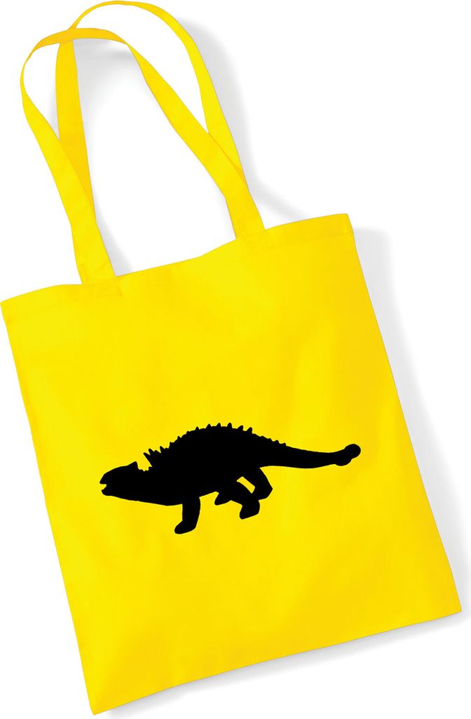 Huuraa Jutebeutel Ankylosaurus Dinosaurier 10 Liter Yellow Baumwolle Tasche Geschenkidee