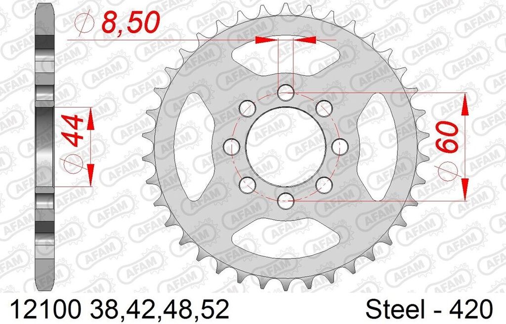 AFAM Standard Stahlritzel hinten 12100 - 420