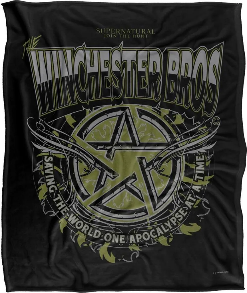 Supernatural Couverture Winchester Bros TV19494 Plaid Doux Multicolore