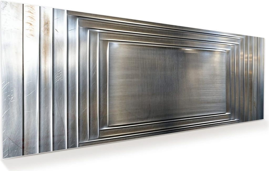 Glasbild 100x40cm in XXL für Wohnzimmer, Schlafzimmer Motiv Metallrahmen
