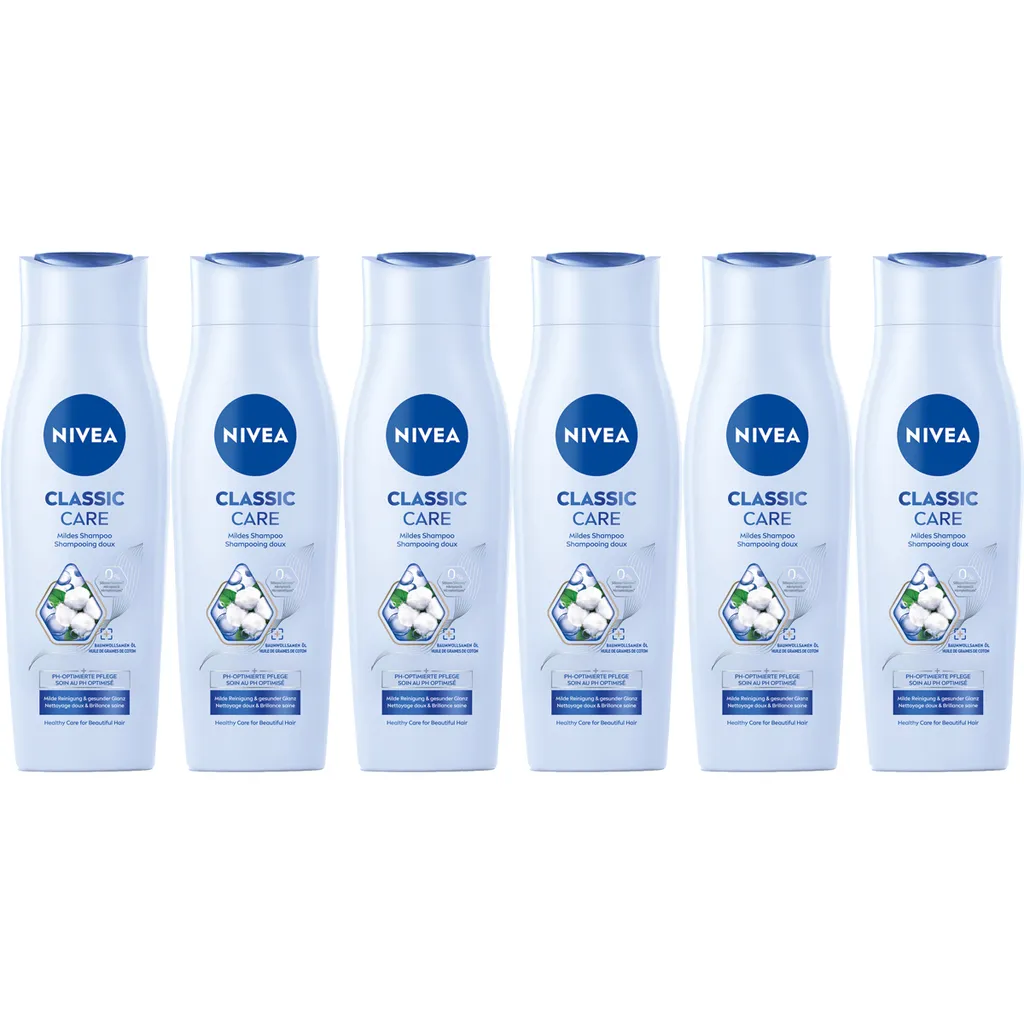 Nivea Classic Care Shampoo 250ml x6 - Pulizia Delicata pH Balance