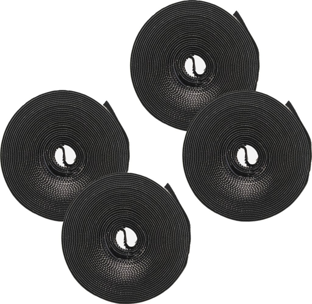 4 Rollen Fliegengitter Klettband Schwarz – Selbstklebender Produktbild 