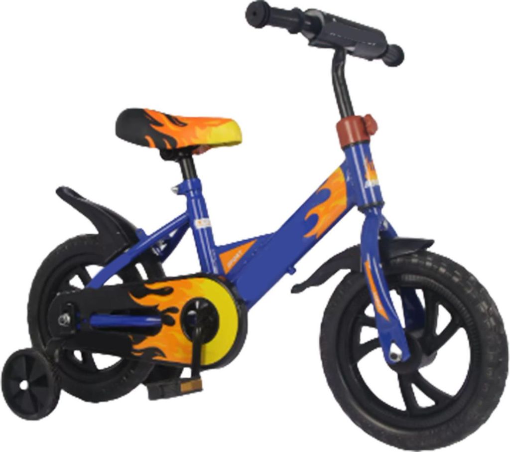 12-Zoll-Kinderfahrrad Professionelles integriertes Design Leichtes Kinderfahrrad mit Stützrädern für Kinder im Alter von 1 bis 5 Jahren Blau