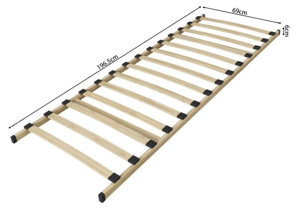 Sommier à poser PHA 70x200 – 14 Latten – Holzstruktur – Kompakter und universeller Lattenrost