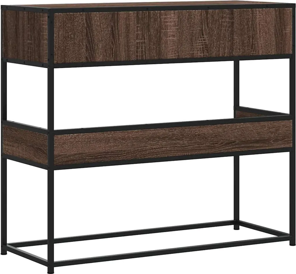 Table console vidaXL chêne marron 90x35x80 cm en bois composite robuste