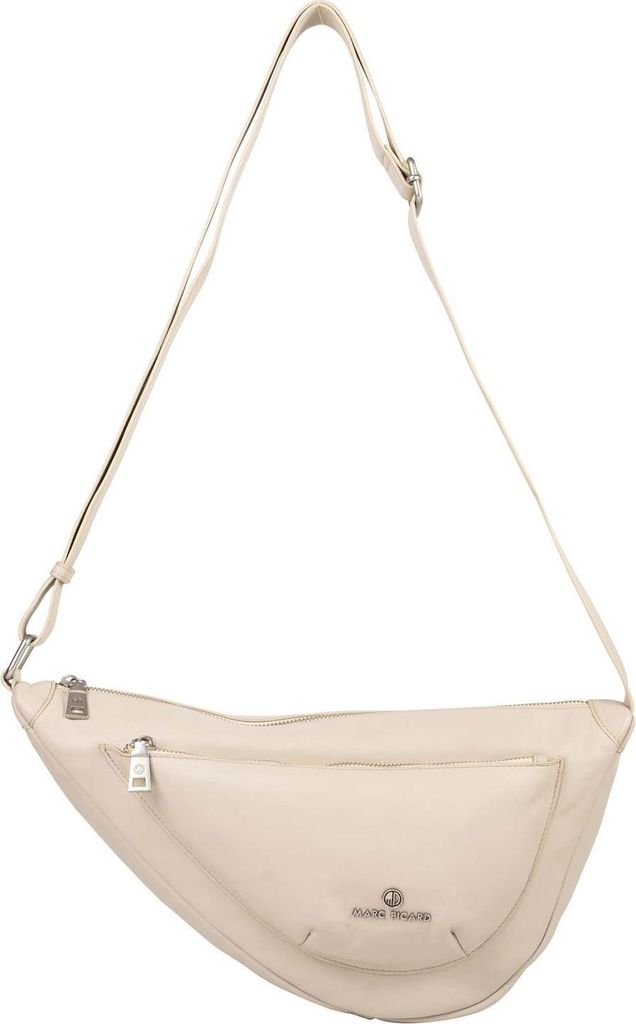 Marc Picard Leder Schultertasche Umhängetasche Maremma Shoulder Bag Moon Cream White creme