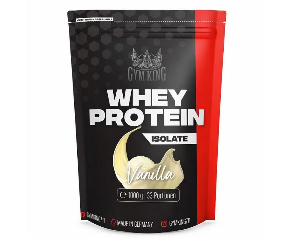 Gym King Whey Protein Isolat 1000g Beutel Vanille Produktbild 