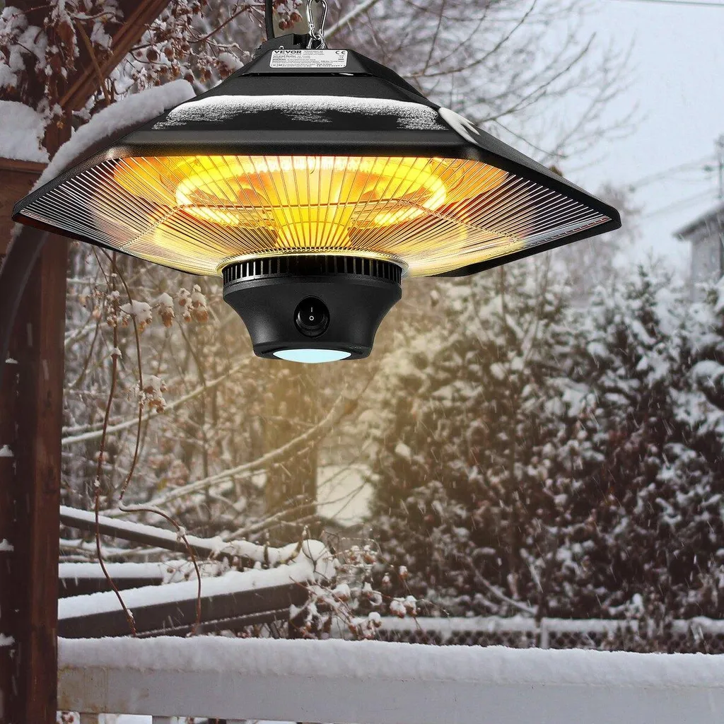 Chauffage électrique suspendu terrasse 2000W avec télécommande noire - 8