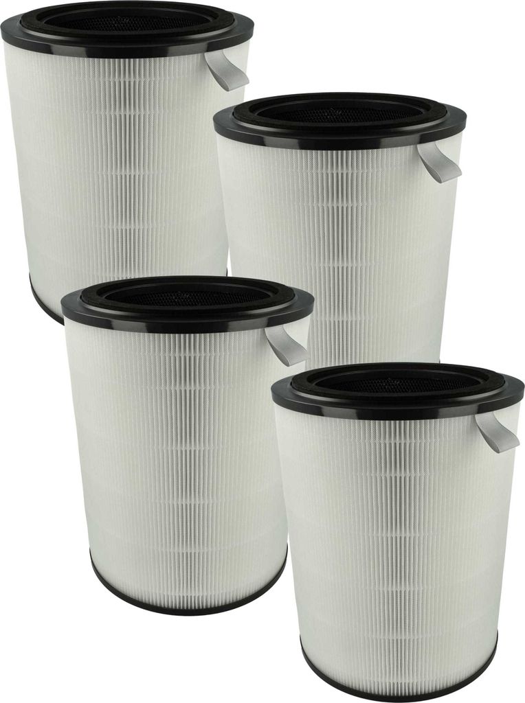 vhbw 4x Aktivkohlefilter kompatibel mit Philips 2000, AC2939, AC2958, AC2959, AC29XX, 2000i, AC2936 Luftreiniger - Luftfilter Schwarz Weiß