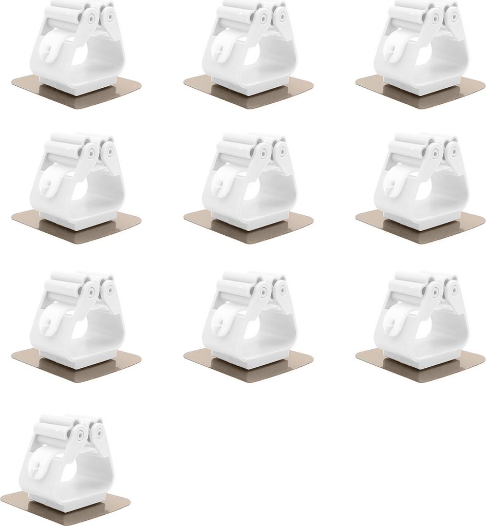 10-teiliger Mopp- und Besenhalter aus Kunststoff mit starkem Klebstoff, spurlos, stanzfrei, rutschfester Stützhaken, Wandmontage, Badezimmer, Küc...