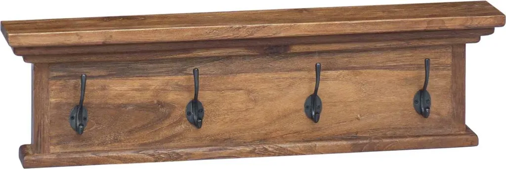 Porte-manteau mural entrée 70 cm teck, idéal pour petits espaces déco