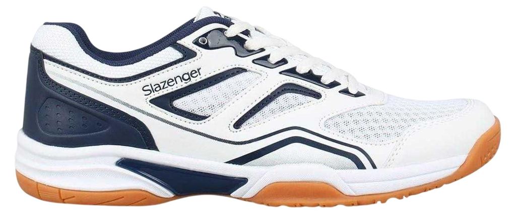 Slazenger - Hallen-Sportschuhe für Herren, Netzmaterial GT21199 (41 EU) (Weiß/Schwarz)