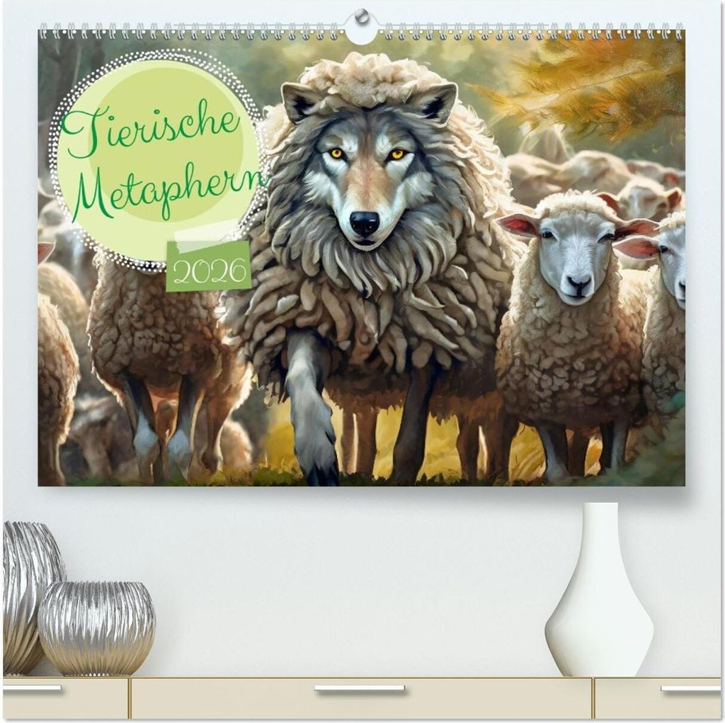 Tierische Metaphern (hochwertiger Premium Wandkalender 2026 DIN A2 quer), Kunstdruck in Hochglanz