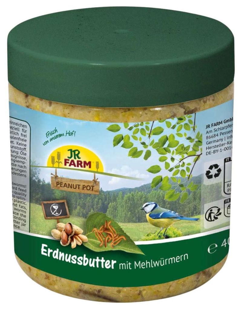 JR Farm Garden Peanut Pot Erdnussbutter Mehlwürmer 400 g - 5 Stück