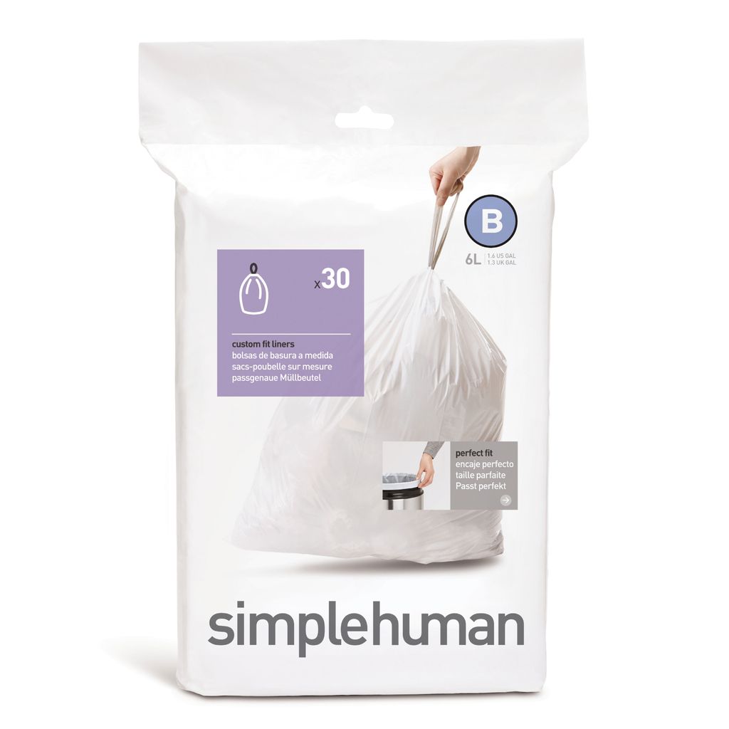 Simplehuman - Abfallbeutel Code B 6 Liter Packung mit 30 Stück
