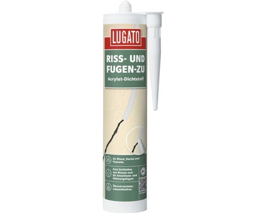 Lugato Acryl Dichtstoff Riss-und Fugen zu weiß 310 ml Produktbild 