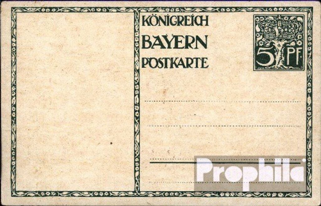 Belege Ganzsachen Bayern 1911 P91/02 Amtliche Postkarte gefälligkeitsgestempelt Baumstamm mit Krone
