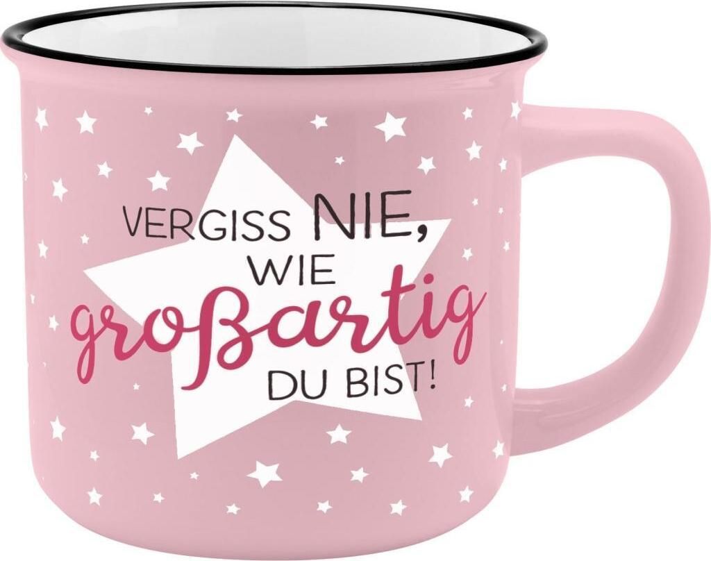 Gruss und Co 45774 Kaffee-Becher Großartig, New Bone China Porzellan, 35 cl