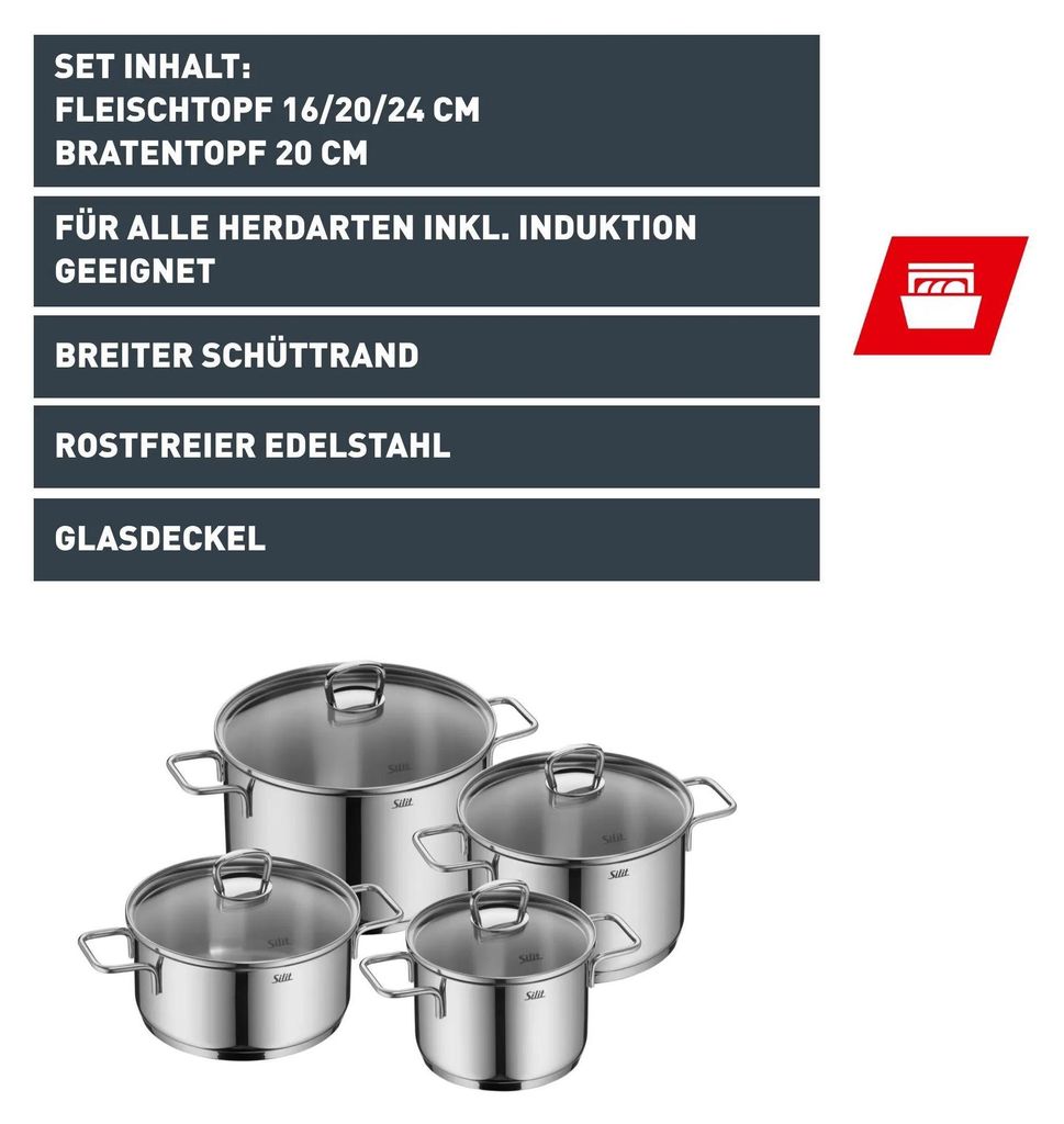 Silit Kochgeschirr-Set Alicante, Gemischtes Set, Edelstahl, Produktbild 